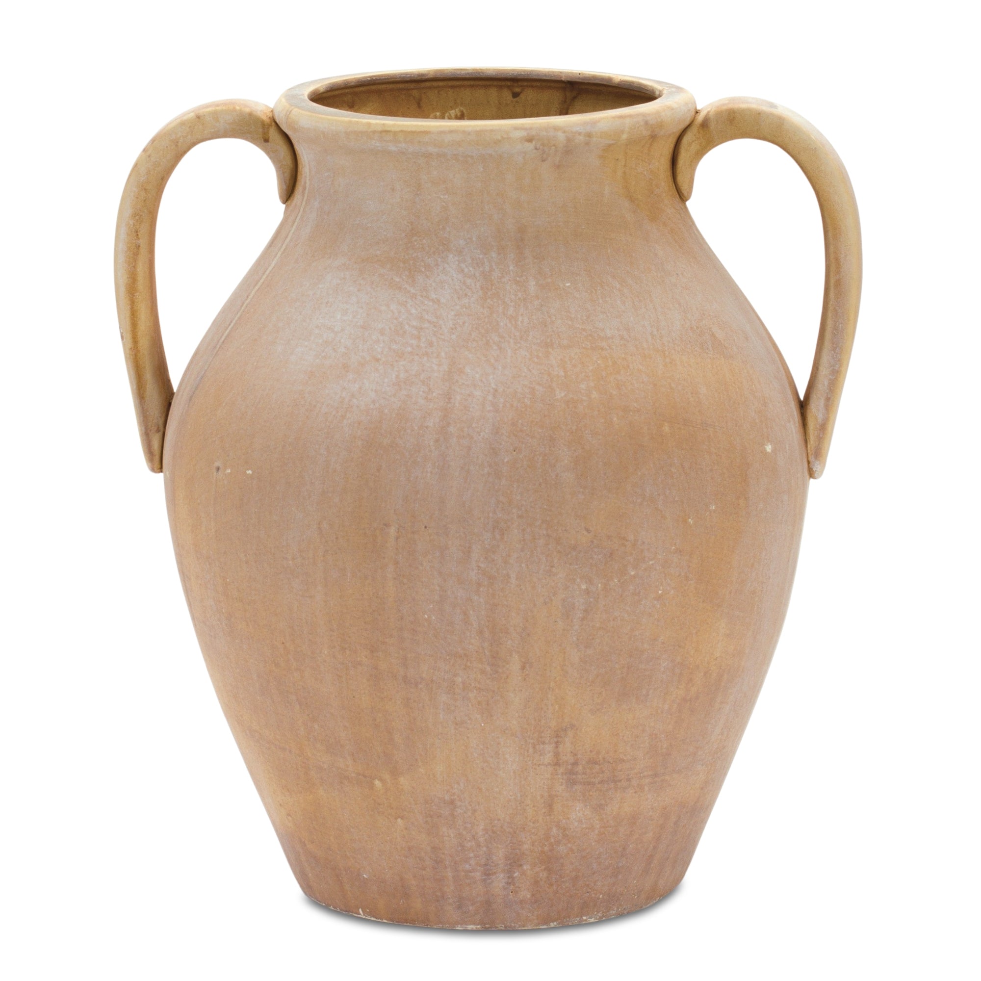 Terracotta urn with classic rounded silhouette