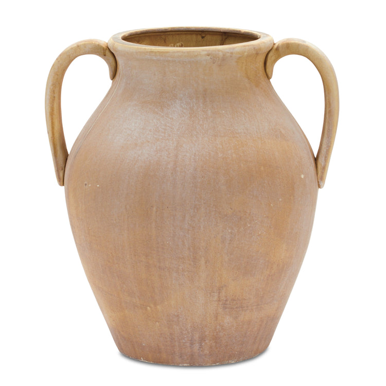 Terracotta urn with classic rounded silhouette