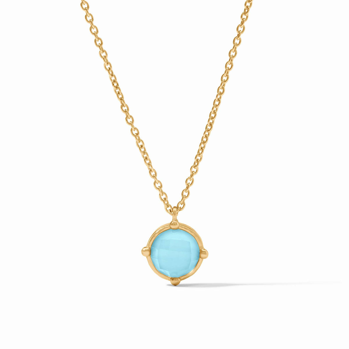 Honeybee solitaire necklace with faceted gemstone on adjustable cable chain
