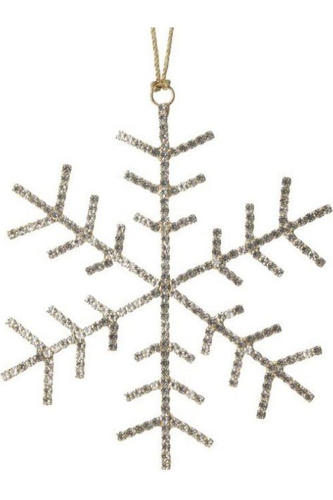 Petite snowflake ornament with jewel-like finish in silver tone