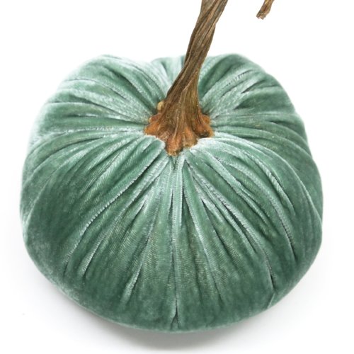 3-inch velvet pumpkin in deep orange with a matte finish
