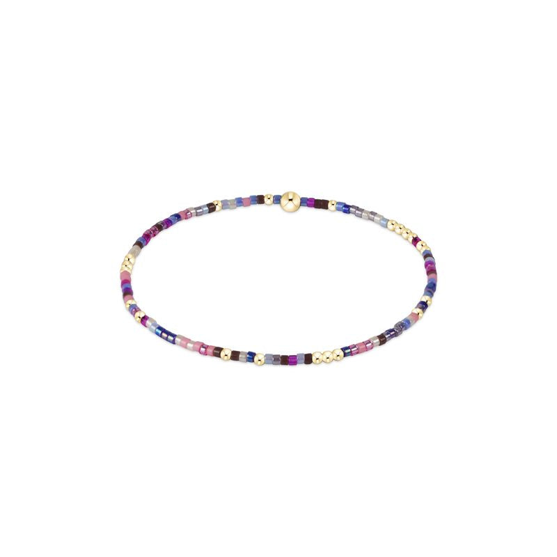 Hand-beaded Hope Unwritten bracelet with mixed seed beads in various colors on high-performance elastic.
