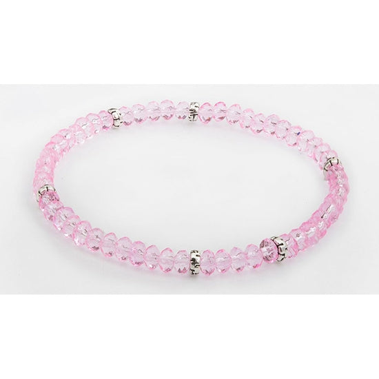 Silver accent mini crystal bracelet with clear stones on a delicate chain link.