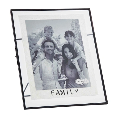 Family glass metal frame measuring 14 by 11-1/2 inches with a solid silhouette.