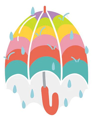 Ceramic mini umbrella attachment with hook-and-loop fastener in neutral tone.