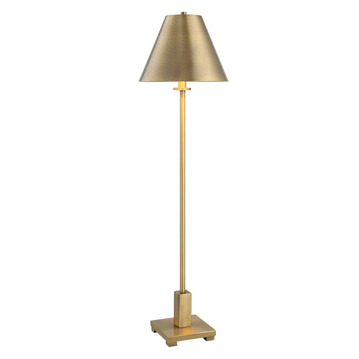 Brass Buffet Lamp with candelabra shade