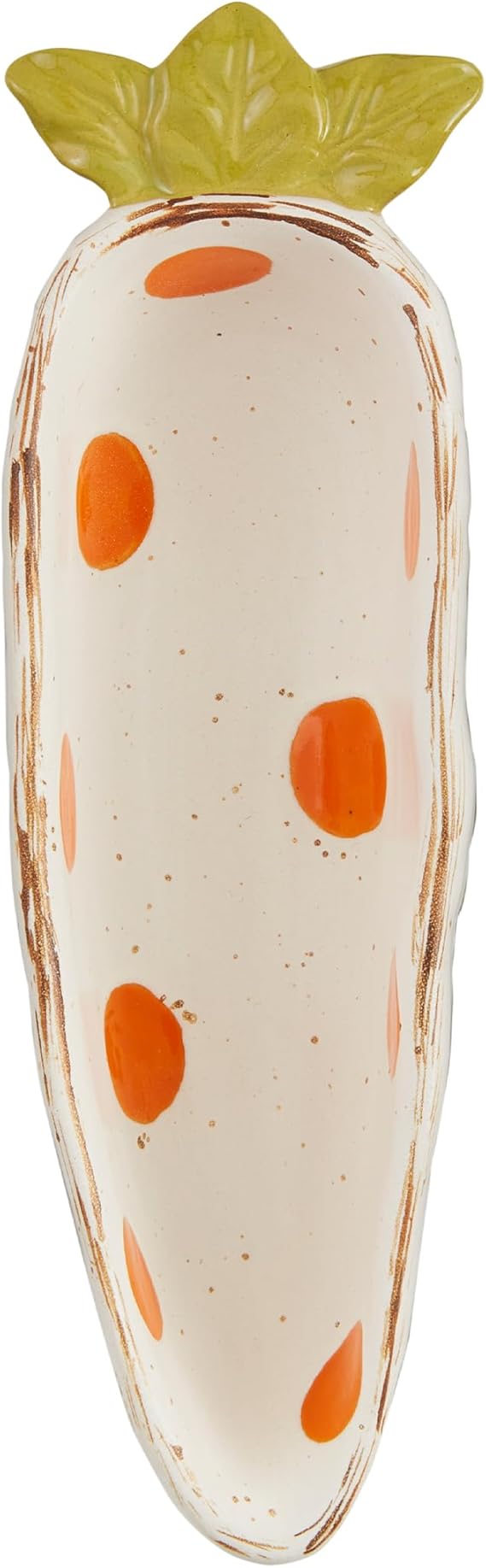 Carrot candy dish with a vibrant orange glazed ceramic finish.