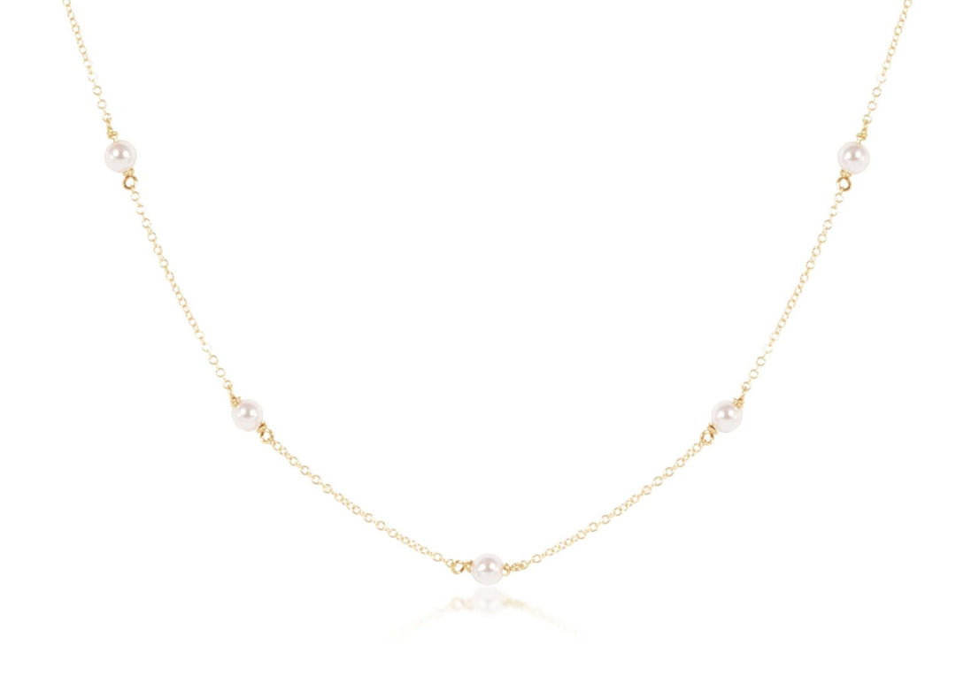 15" Choker Simplicity Chain Gold - 4mm Pearl