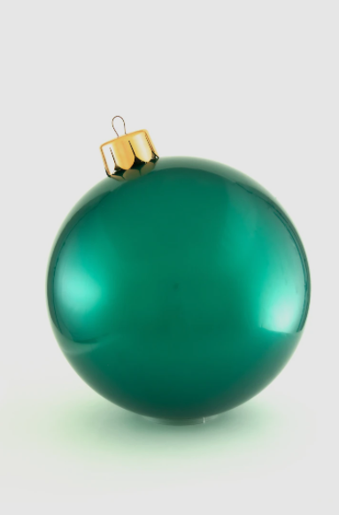 30-inch inflatable Holiball ornament in white with a festive topper.