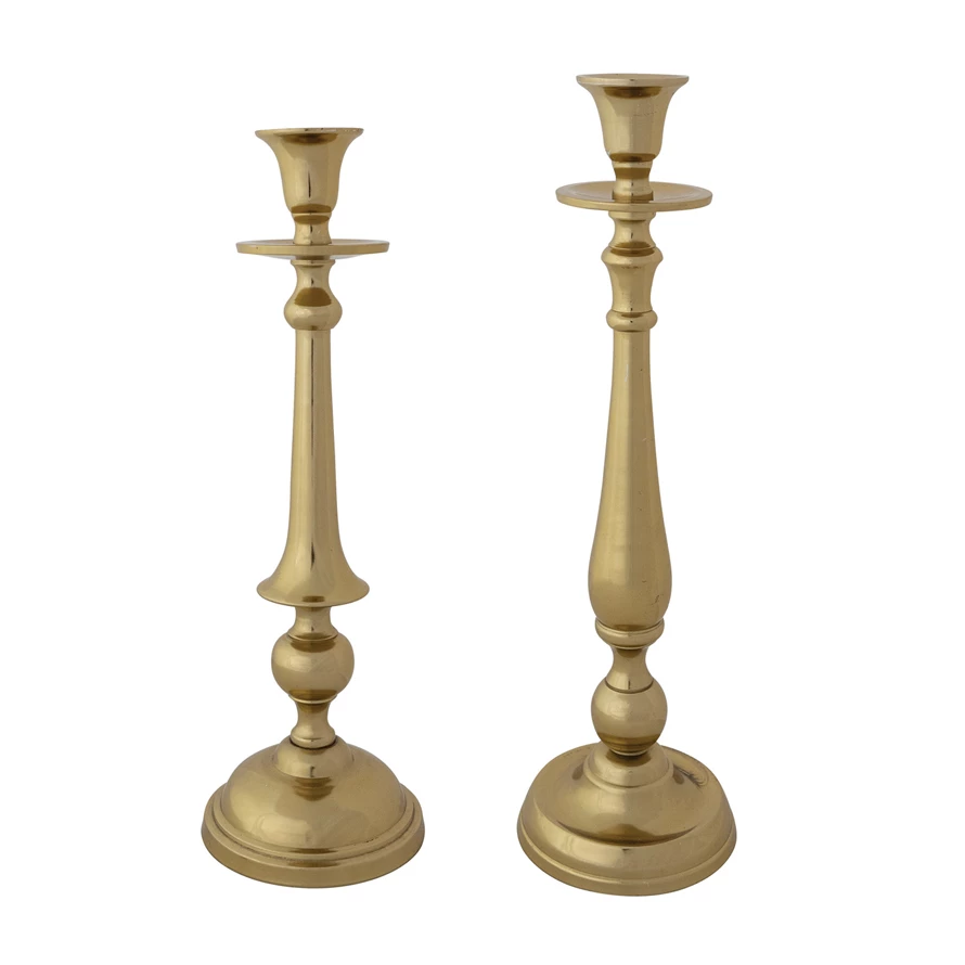 Cast Iron Taper Holders, Brass Finish - Sold Individually