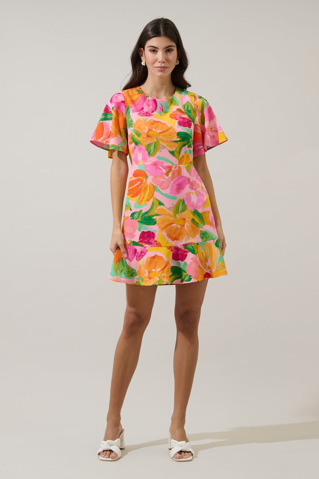 Jovana Floral Flouncy Mini Dress