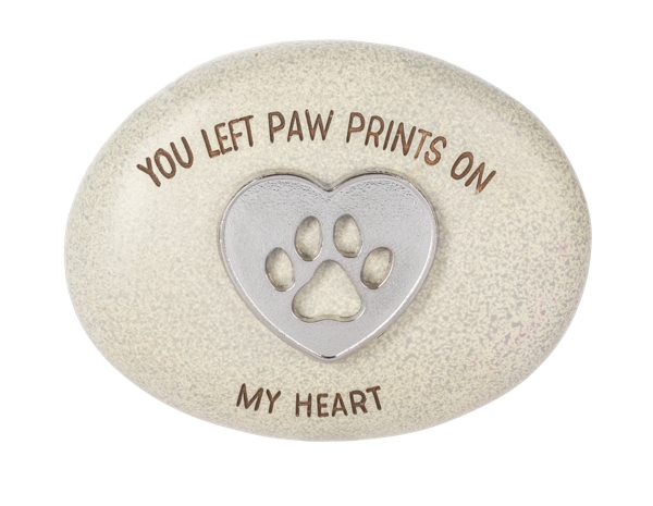 Multi-colored Bereavement Pet Memory Stone measuring three inches wide by two inches deep.