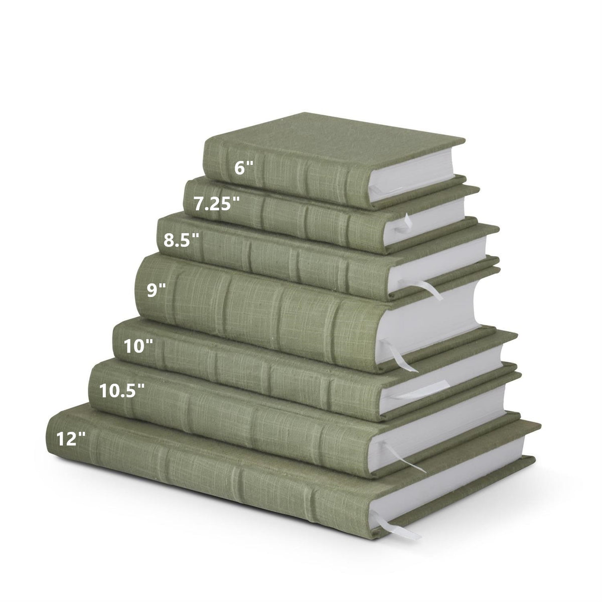 Olive green cotton canvas journal with a rustic rectangular shape.