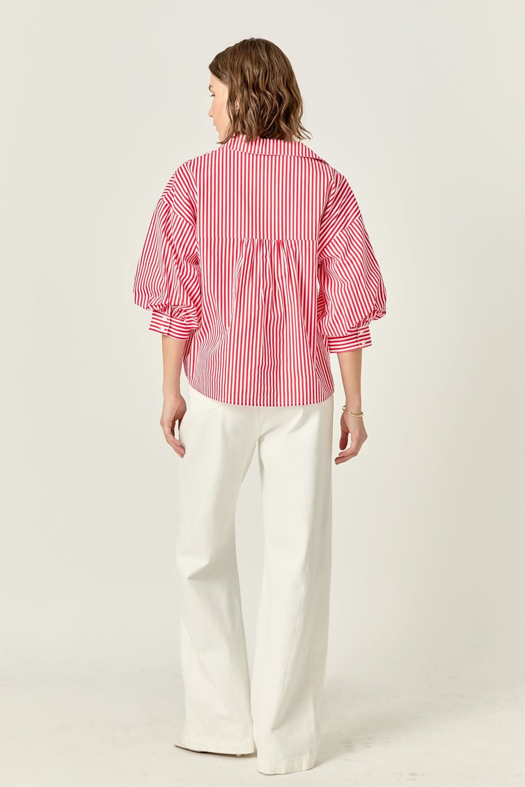 Olivia Striped Balloon Sleeves Shirt