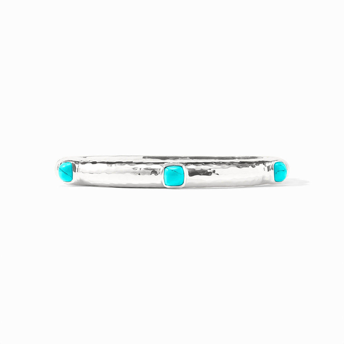 Silver Catalina hinge bangle with glass inlay