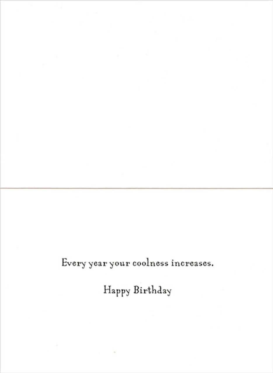 Black-framed men's sunglasses with 'Happy Birthday' text on the lens