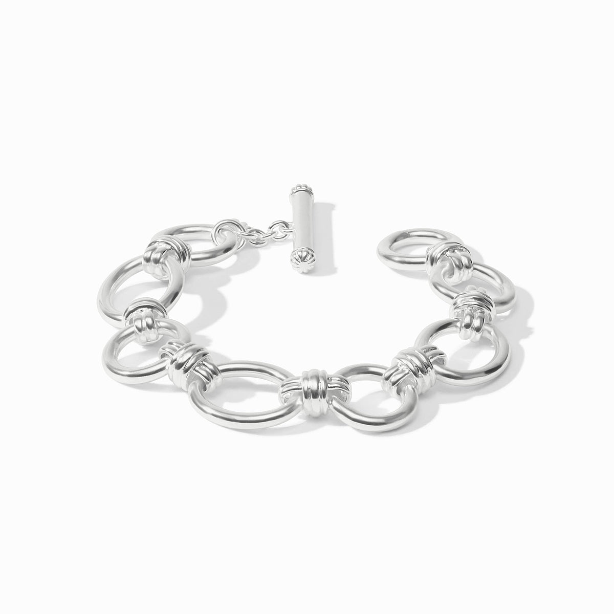 Adjustable Portofino Link bracelet in silver-tone metal with a toggle clasp.
