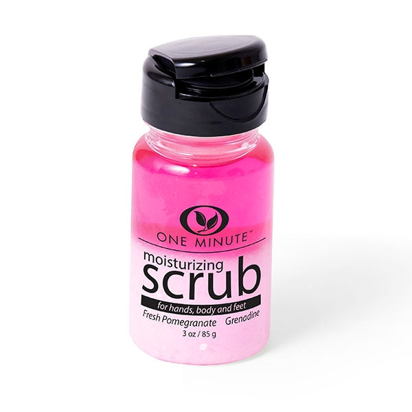 3oz Moisturizing Salt Scrub in a clear jar with visible pink salt crystals and oil.