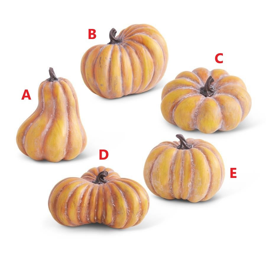 Orange polyresin pumpkin with smooth rounded silhouette