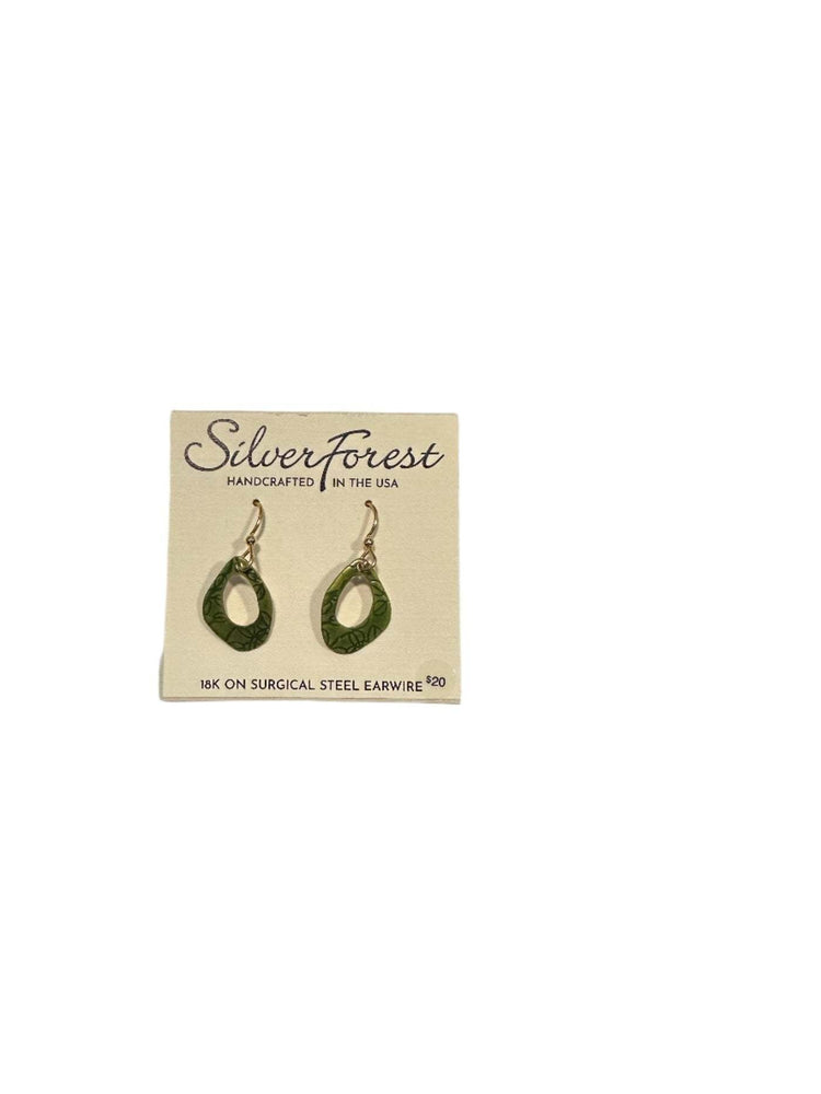 Organic shapes and leaves earrings featuring semi-precious stones, glass beads, crystal accents on raw brass with proprietary textures.