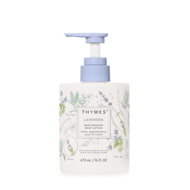 Bottle of Replenishing Body Lotion with a pump dispenser