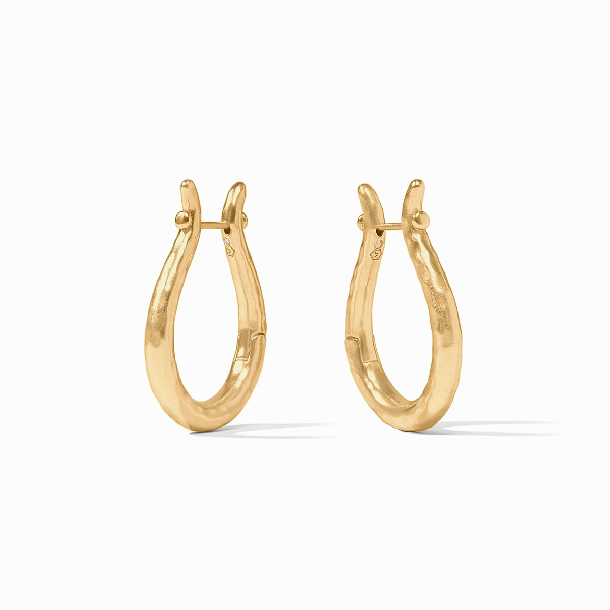 Saratoga Hoop: a gold-plated hinge ring earring with an open circular silhouette.