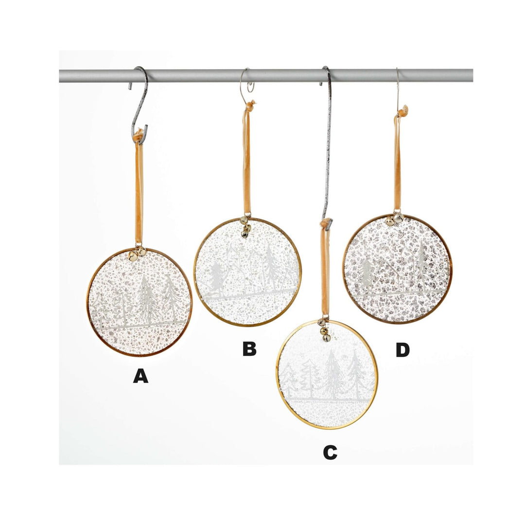 Glass Tree Disc Ornament