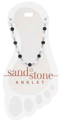 Silver Gray Natural Stone Sand & Stone Anklet