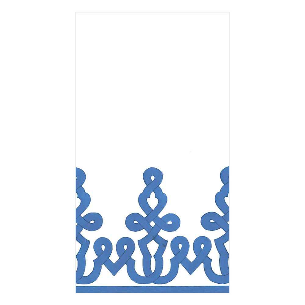Triple-ply guest towel napkin in white with a subtle printed pattern.
