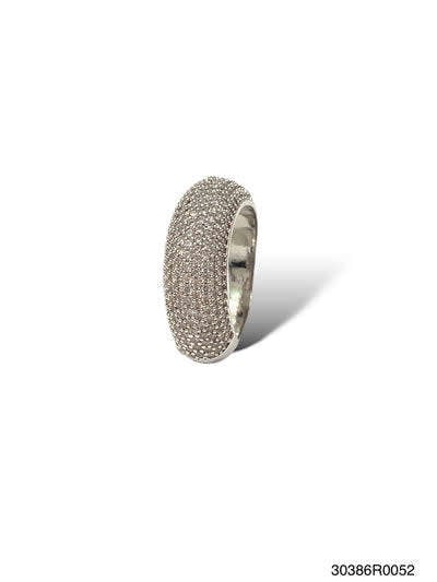 White gold Othelia pave ring featuring a sleek band with brilliant stone detailing.
