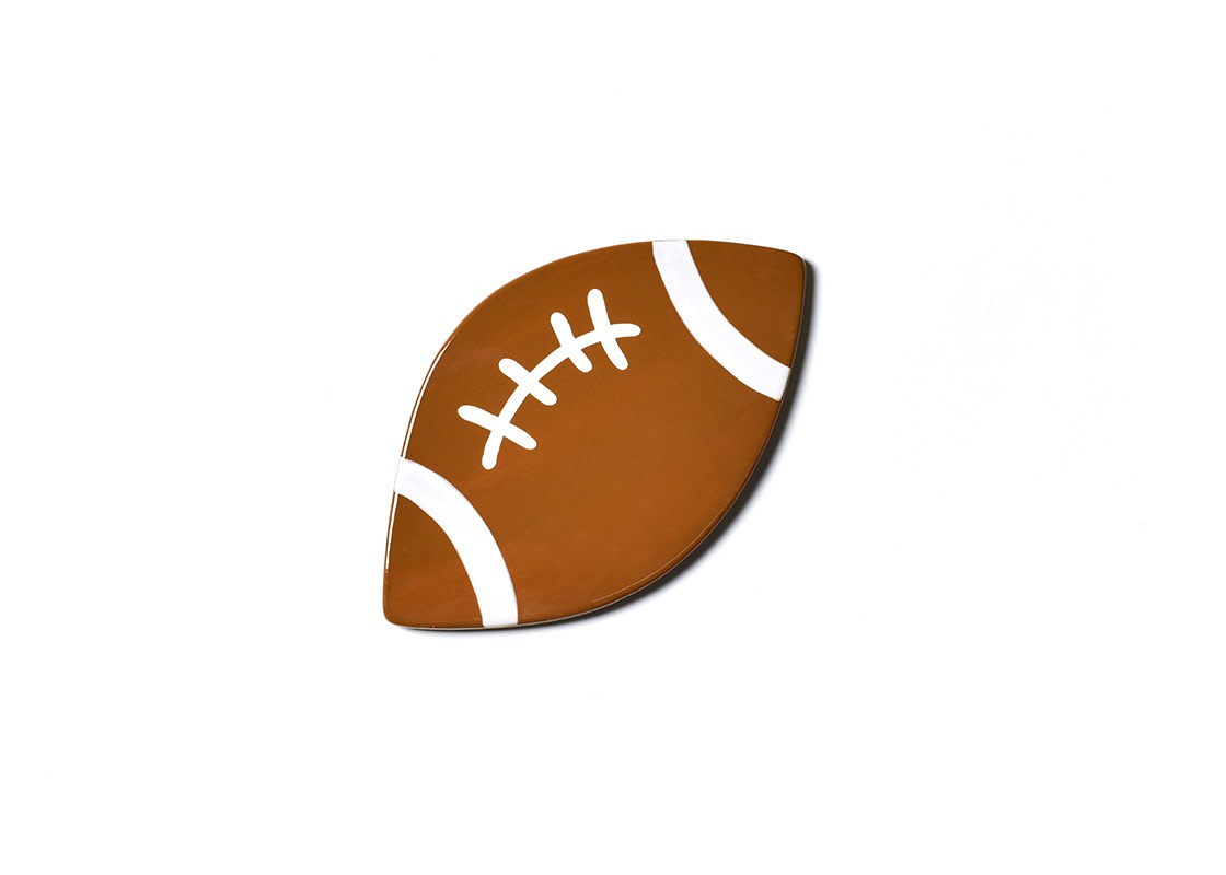 Ceramic football-shaped attachment with hook-and-loop fastener