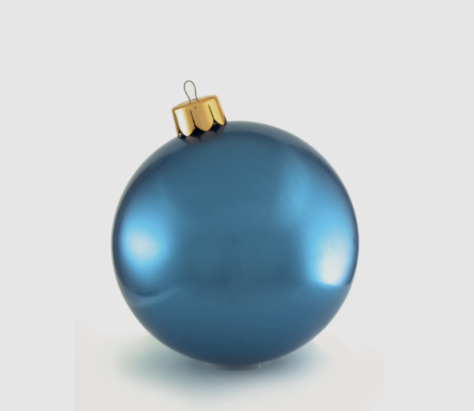 30-inch Holiball inflatable ornament in white with a topper.
