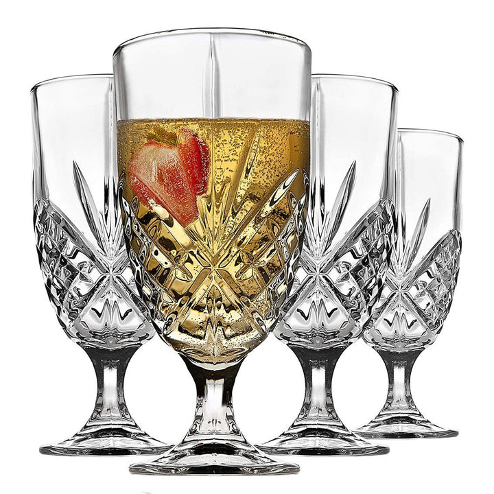 Set of Dublin Crystal Ice Tea glasses with a clear glass material.