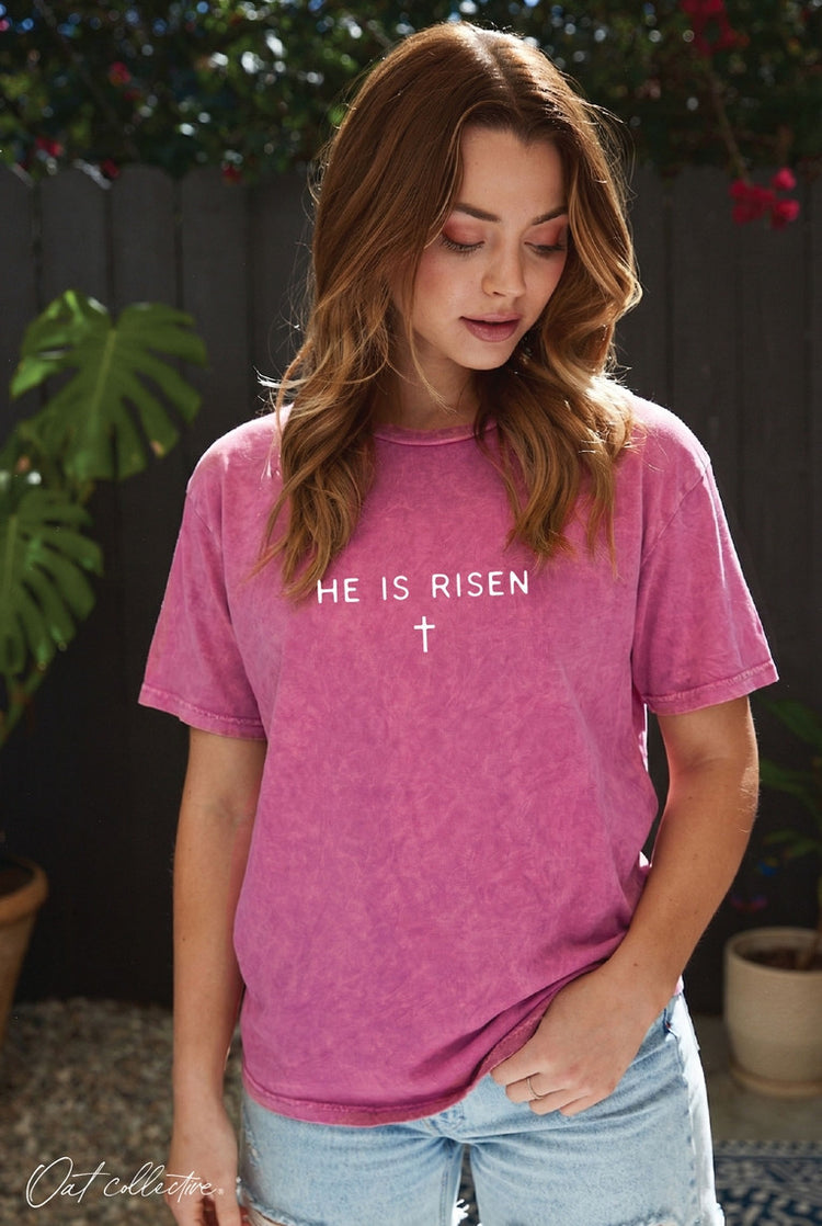 Relaxed unisex Sophia Mineral Graphic Top in soft cotton jersey with a water-based screen print design.