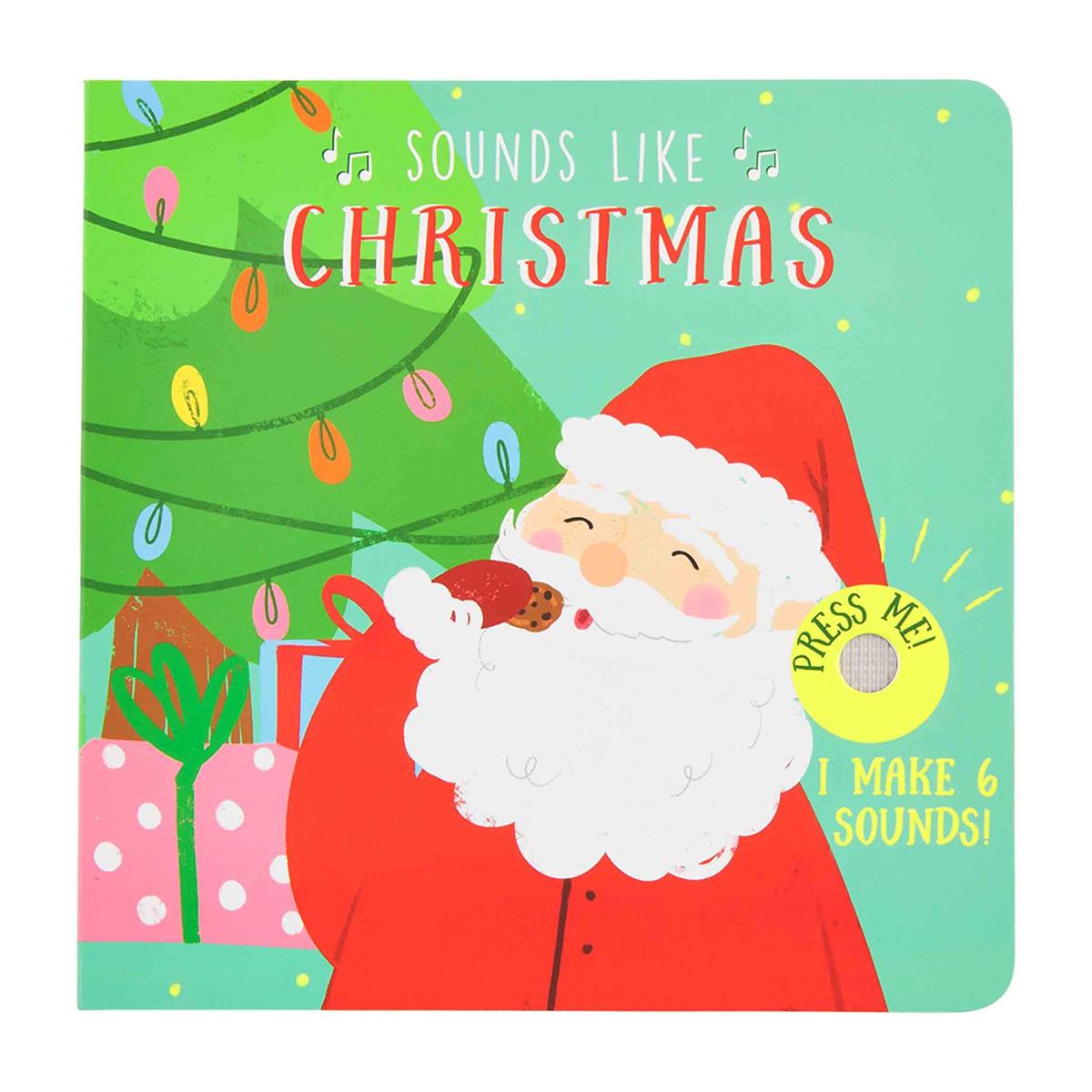 Square paper book titled Sounds Like Christmas with festive holiday cover art.