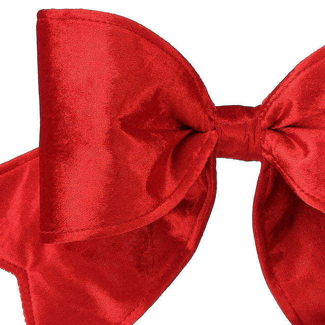 Outdoor velvet UV bow in rich red with a classic curved silhouette.