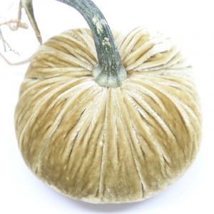3-inch velvet pumpkin in deep orange with a smooth matte finish.