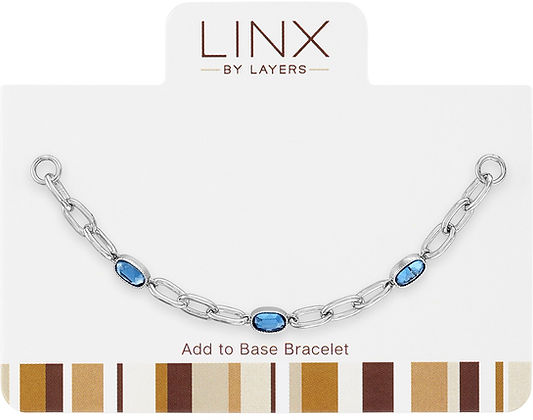 Silver Montana Blue oval LINX add-on charm with hypoallergenic finish