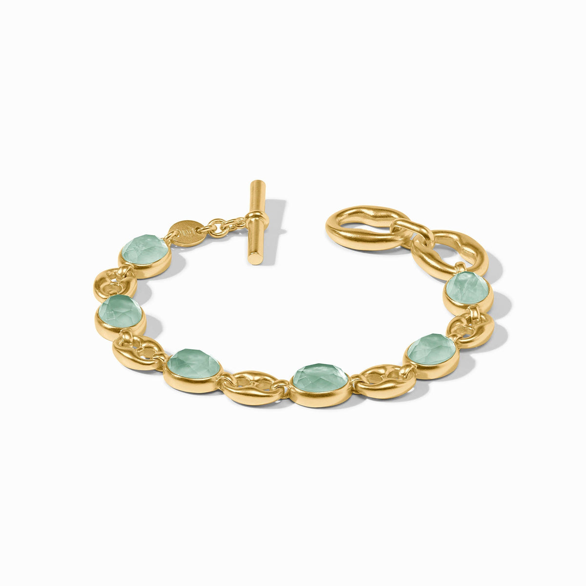 Adjustable Laguna Stone bracelet with gold plate finish and toggle clasp