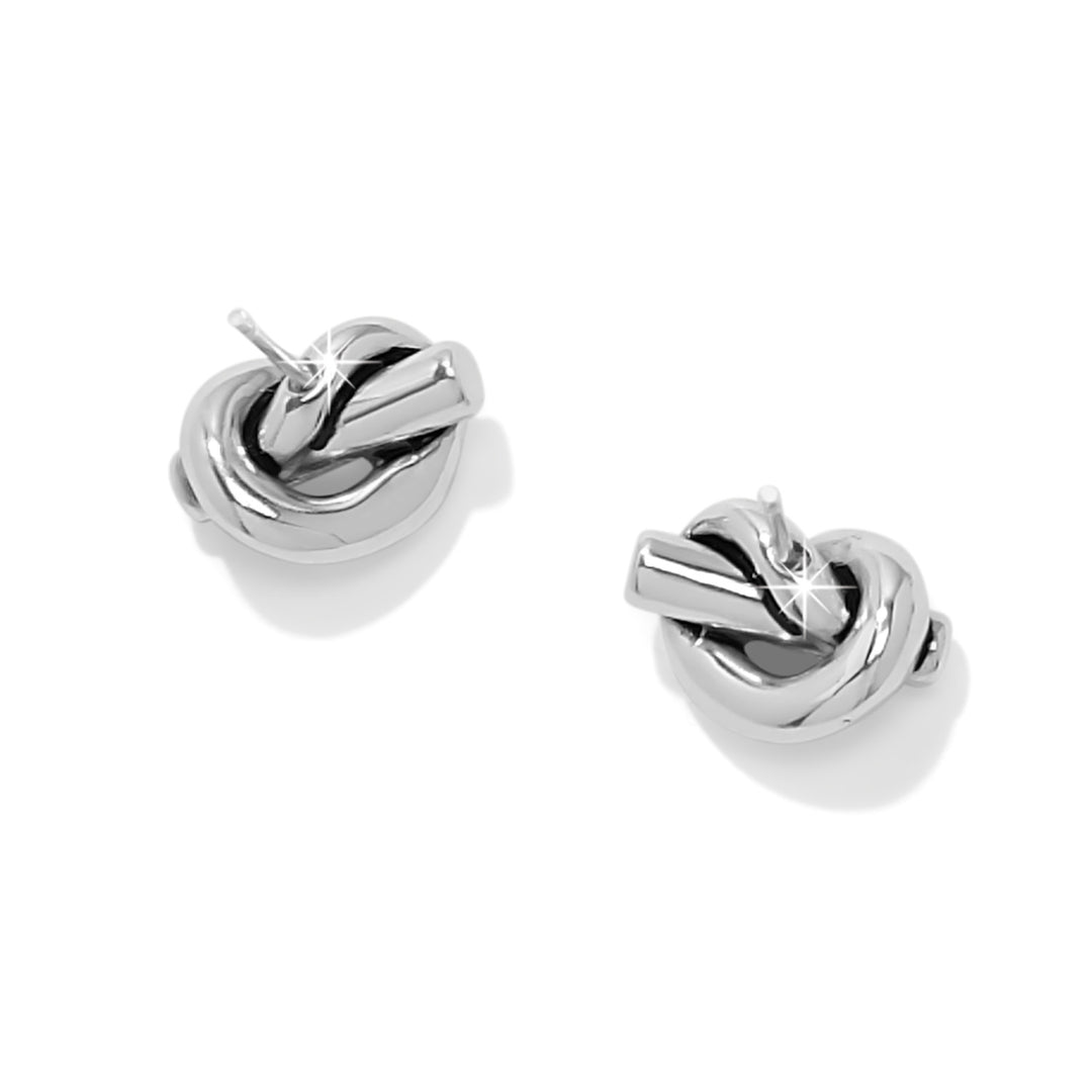Interlok Single Knot Silver Post Earrings