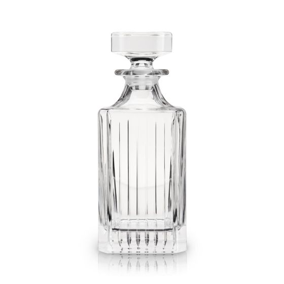 Lead-free crystal European liquor decanter with a classic curved silhouette