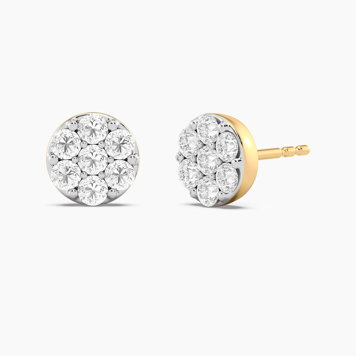 Lab-grown diamond large sphere stud earrings in gold finish
