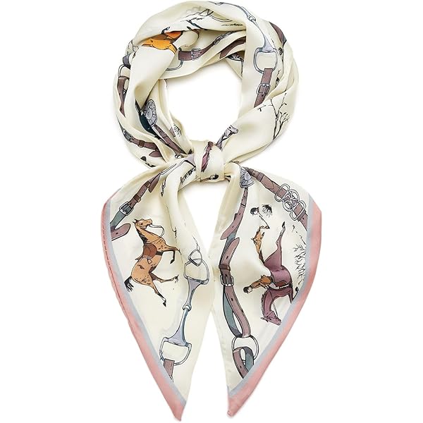 Polyester silk-like twilly scarf wrap in a gentle color palette with a soft bow silhouette.