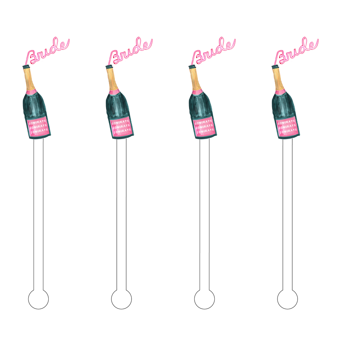 As X EH Bride Bubbles Acrylic Stir Sticks
