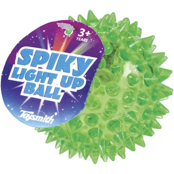 Spiky ball toy with flashing colored lights