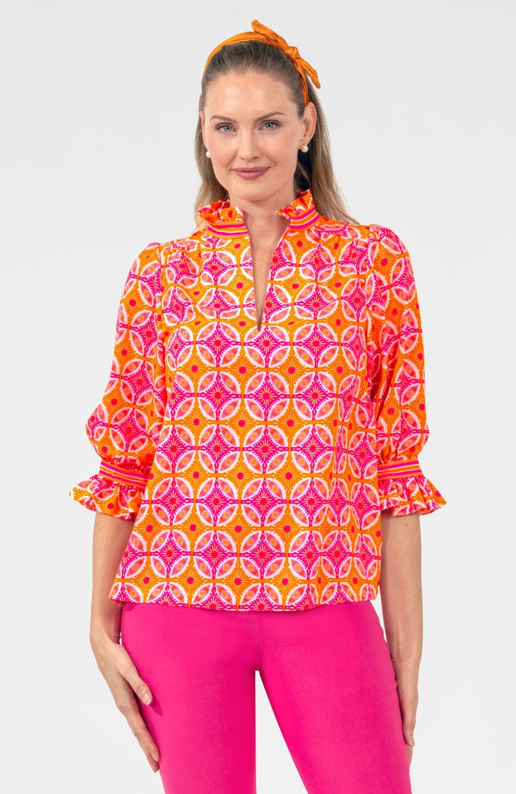 Jane Ruffleneck Tunic Smell the Roses