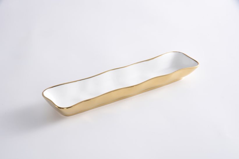 Cracker Tray Curvy  White Gold