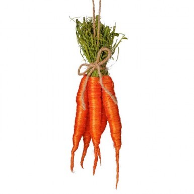 Five sisal carrot-shaped planters arranged in a bunch.
