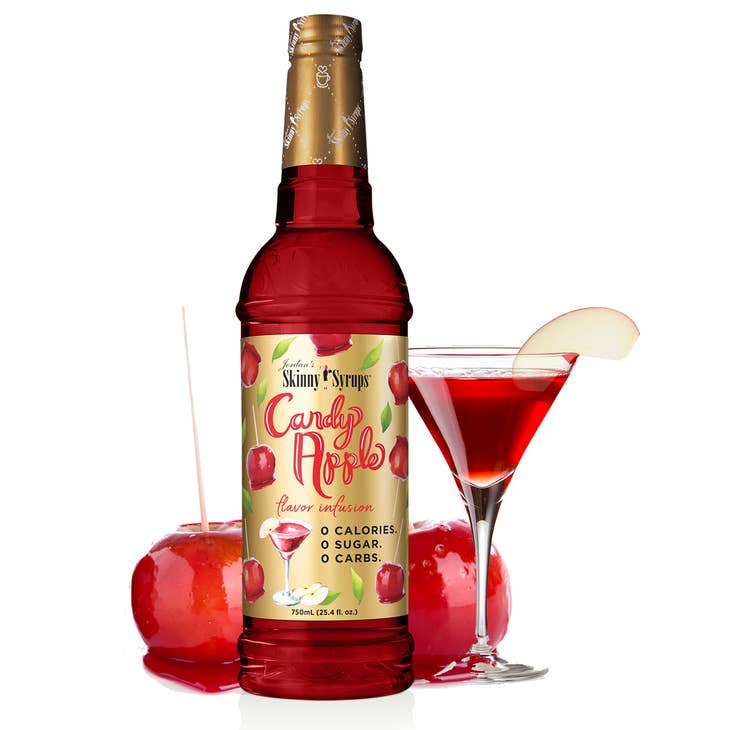 Bottle of sugar-free vanilla almond flavored drink with a white label.
