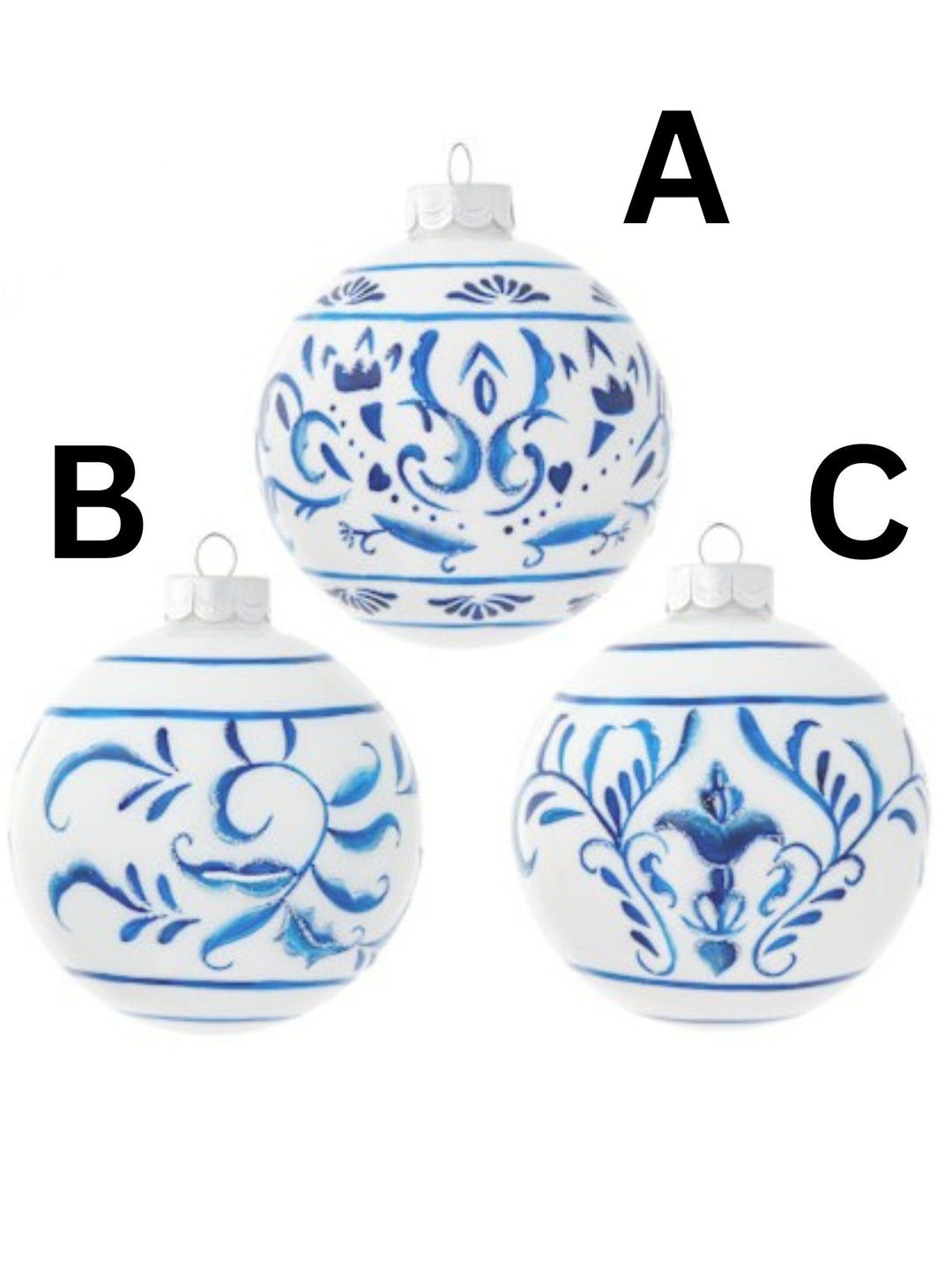 BLUE AND WHITE SCROLL BALL